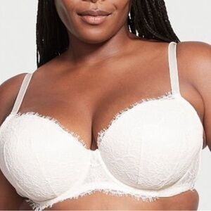 Excellent Victoria's Secret Dream Angels Lined Demi Bra Size 32DD In Ivory